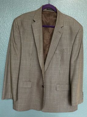 Ralph Lauren Blazer Men 46S Silk/Wool Houndstooth Windowpane 2-Button